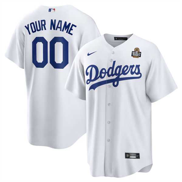 Men%27s Los Angeles Dodgers Active Player Custom White 2024 World Series Cool Base Stitched Baseball Jersey->customized mlb jersey->Custom Jersey